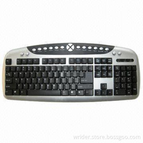 Computer Multimedia Keyboard with 20 Hot Keys and PS/2 Connection Port, Available in Various Colors